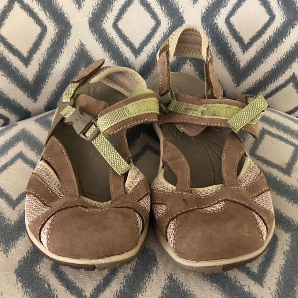 Merrell Brown and‎ Green Strappy Sandals